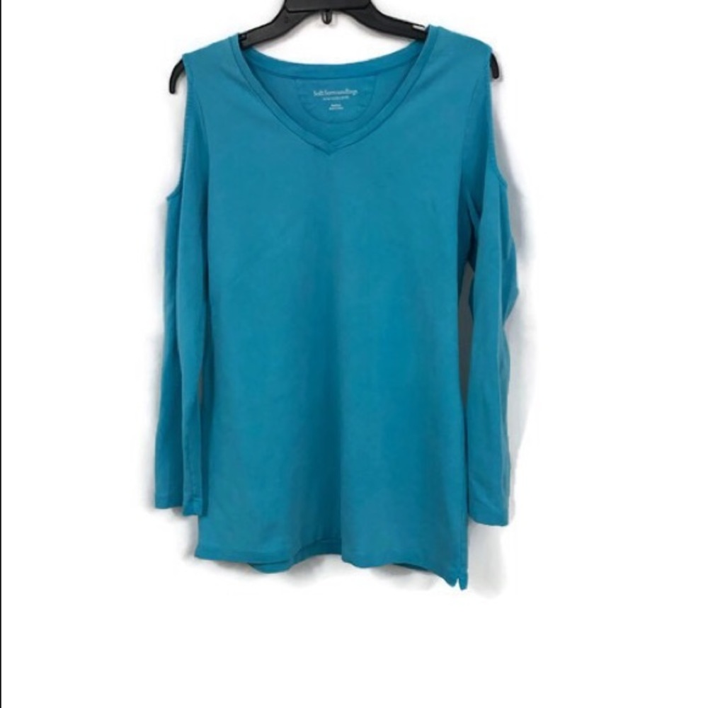 SOFT SURROUNDINGS AQUA COLD SHOULDER TUNIC M